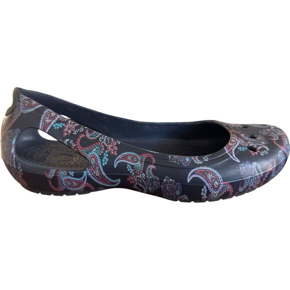 Crocs Kadee Floral Comfort Flats Paisley Floral Navy Women’s Size 6 - Picture 3 of 11
